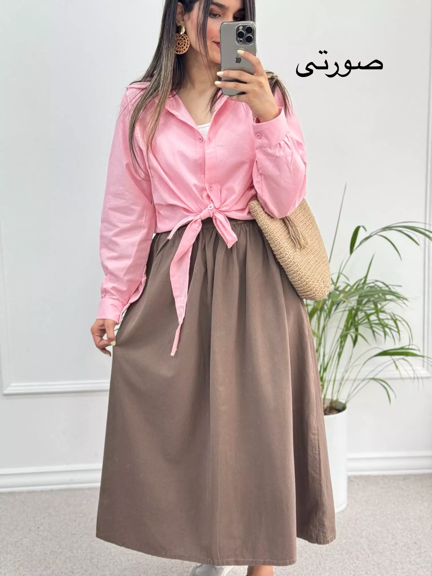 شومیز گره ای لینن آینور